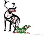 Caribou and Small Frog